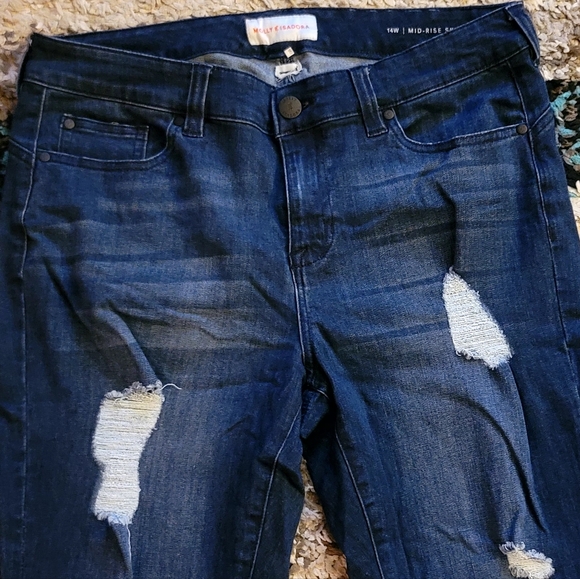 Molly Isadora Mid Rise Skinny Jeans 14W | Flattering Fit | Plus Size Denim - Picture 2 of 8